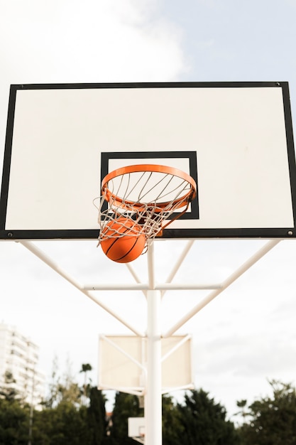 写真 バスケットボールのフープのローアングル