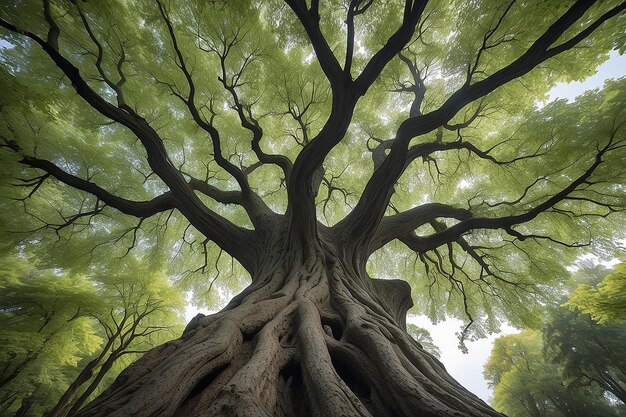 Low angle perspective of tree with beautiful canopy