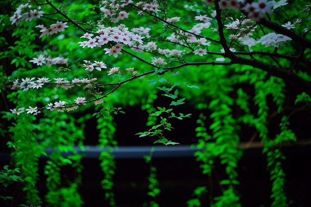 low angle shot of a beautiful large tall tree in a forest with thick leaves and branches