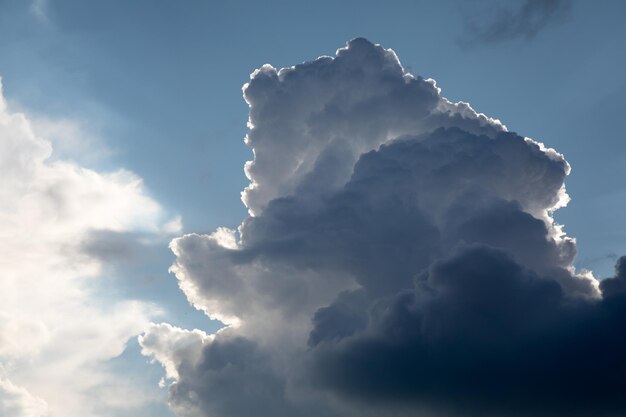 Low angle shot of a nimbus cloud with silver linings