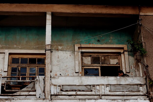 Low angle view of abandoned building