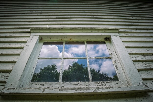 Low angle view of abandoned building