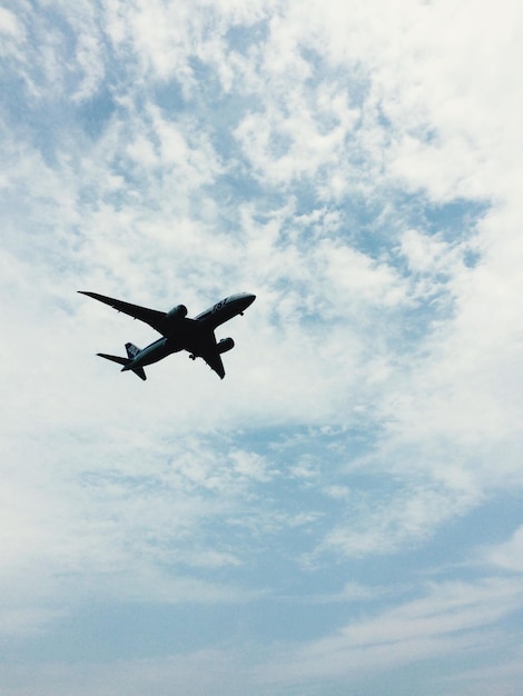空に向かって飛行機の低角度の景色