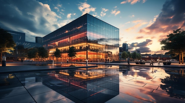 Photo low angle view of the architectural landscape of the commercial building