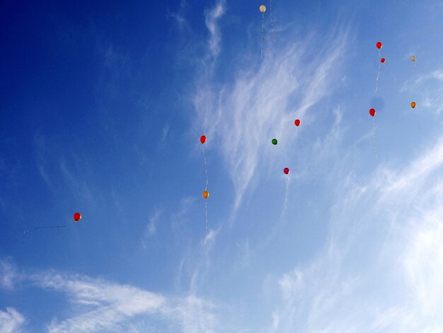 Low angle view of balloons in sky