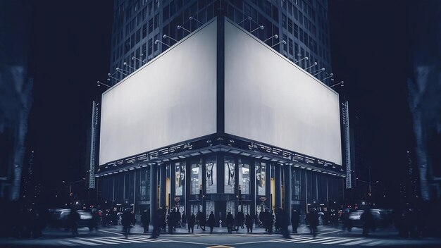 Low angle view of blank billboard with advertisement