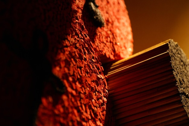 Photo low angle view of books on wood