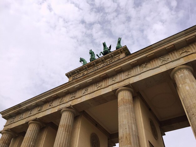 Low angle view of brandenburg gate against sky