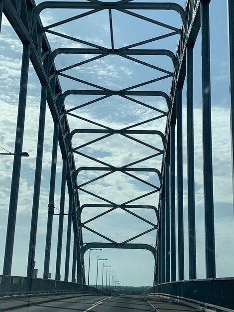 Low angle view of bridge against sky