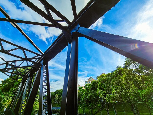 Low angle view of bridge against sky