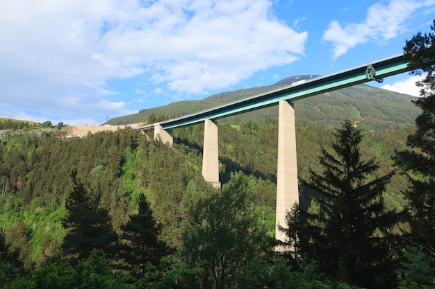 Foto vista a basso angolo del ponte contro il cielo