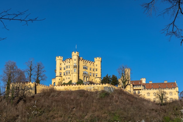 Low angle view of building against blue sky