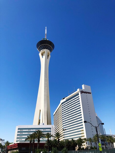 Low angle view of building against blue sky