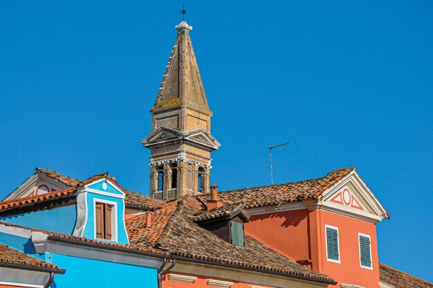 Low angle view of building against blue sky