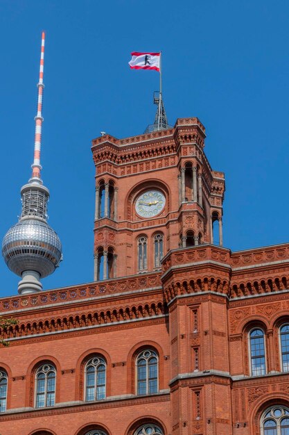 Low angle view of building against blue sky