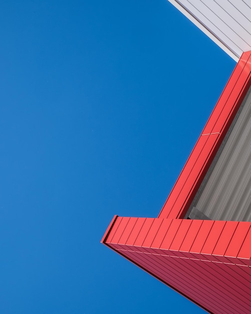 Low angle view of building against blue sky