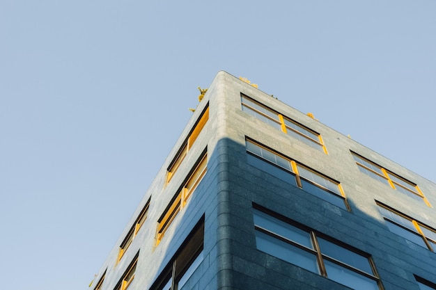 Low angle view of building against clear sky