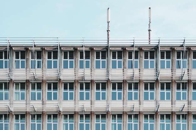 Low angle view of building against clear sky