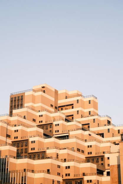 low angle view of building against clear sky