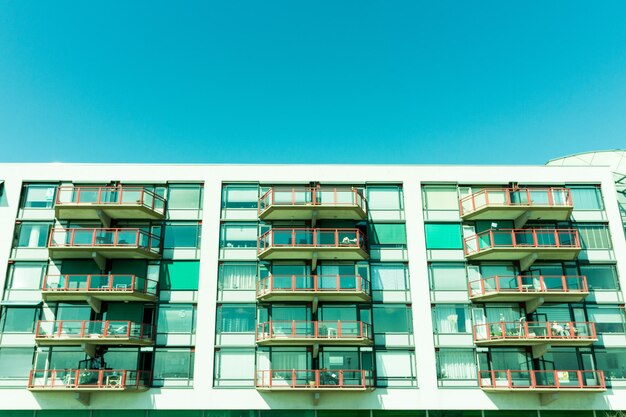 Low angle view of building against clear sky