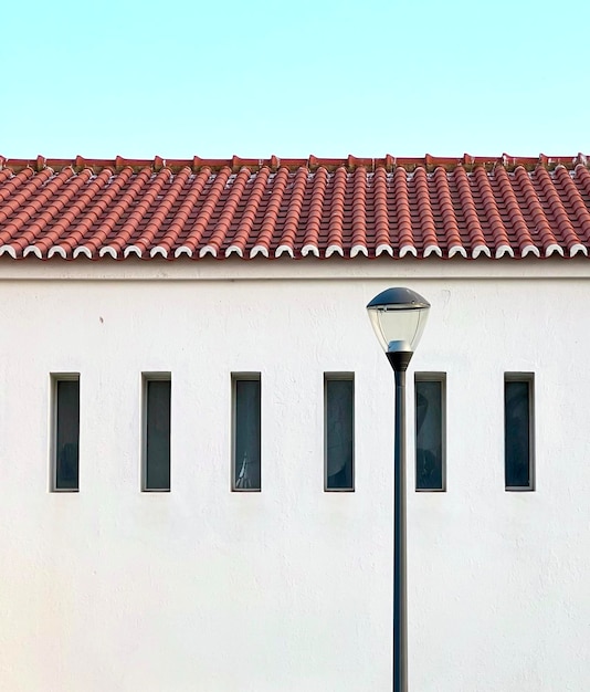 Low angle view of building against clear sky