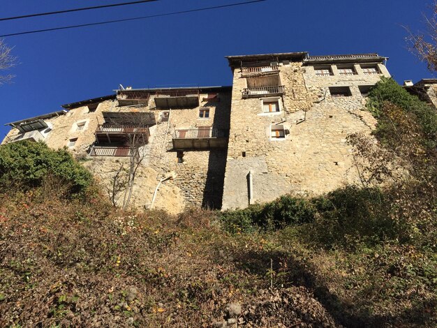 Low angle view of building against clear sky