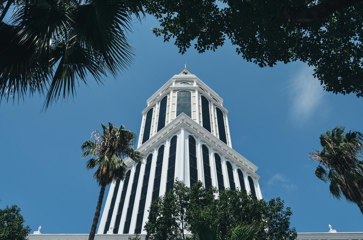Photo low angle view of building against sky