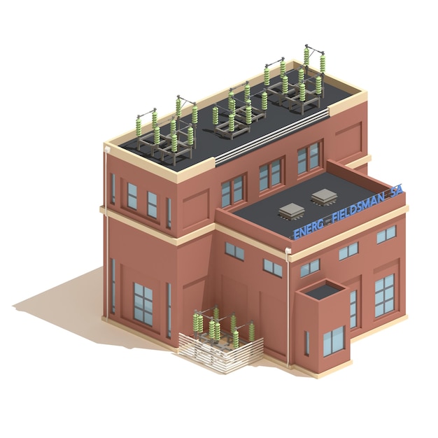 白い背景に対する建物の低角度の視点