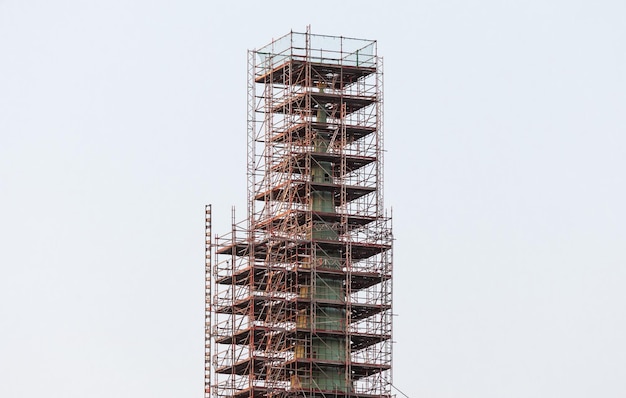 Low angle view of building at construction site