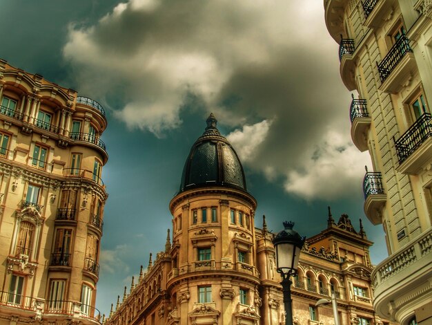 Low angle view of buildings against sky