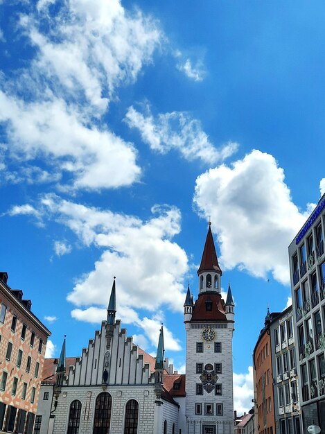 Low angle view of buildings against sky