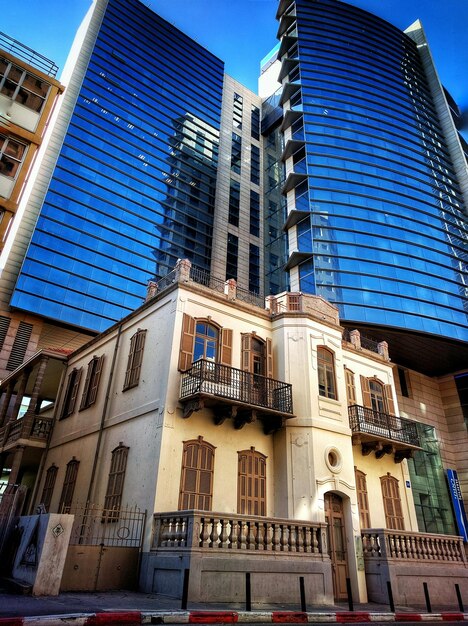 Low angle view of buildings in city