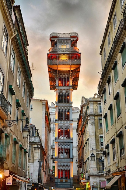 Low angle view of buildings in city