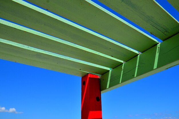 Low angle view of built structure against blue sky