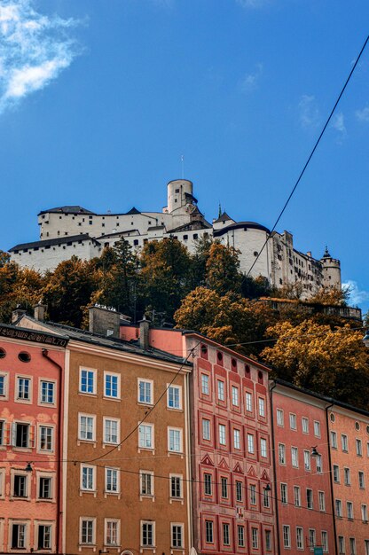Low angle view of the castle in salzburg