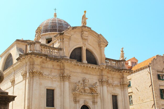 Low angle view of cathedral against clear sky