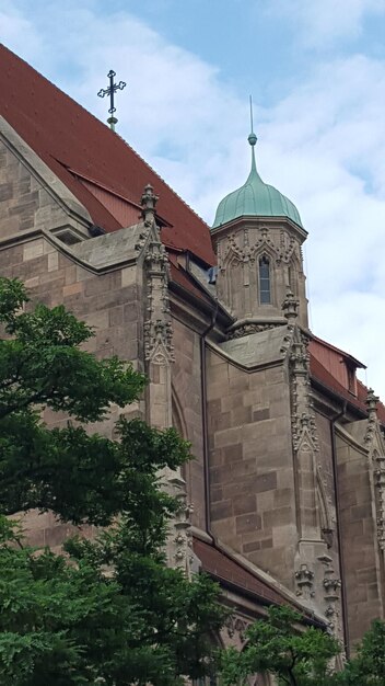 Low angle view of church against sky