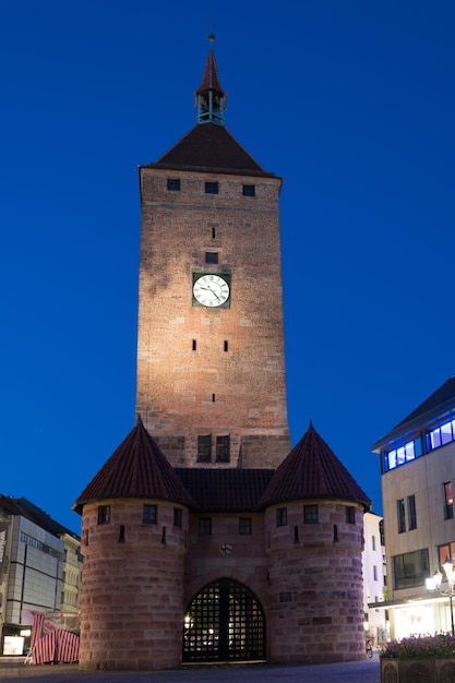 Low angle view of clock tower against sky