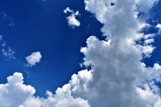 Low angle view of clouds in blue sky