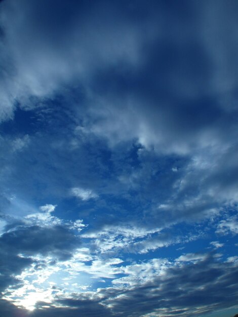 Low angle view of clouds in blue sky