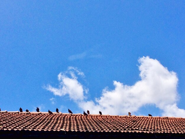 Photo low angle view of clouds over house