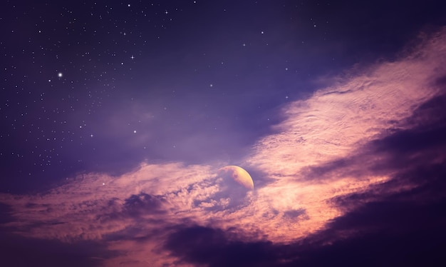 Photo low angle view of clouds in sky at night