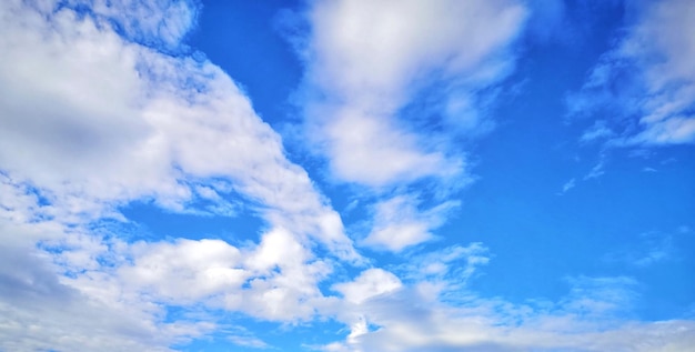 空の雲の低角度のビュー