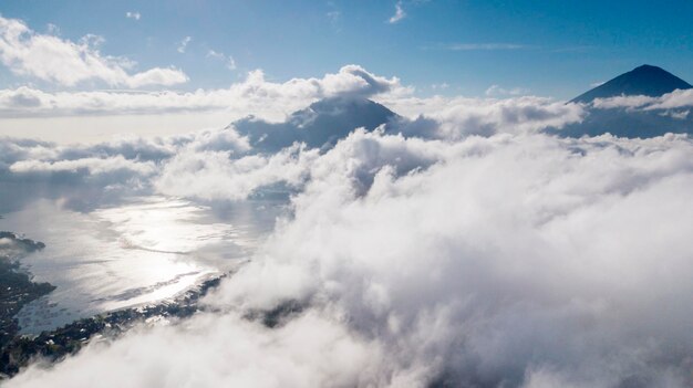 空の雲の低角度のビュー