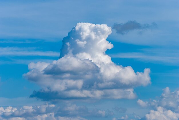 Foto vista a basso angolo del cielo blu nuvoloso in una giornata di sole