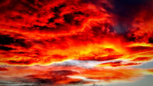 Photo low angle view of cloudy sky during sunset