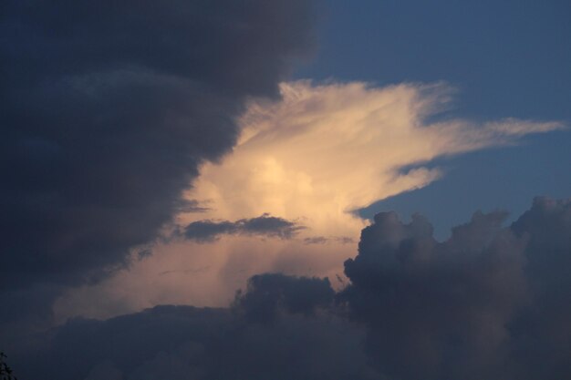 Low angle view of cloudy sky during sunset