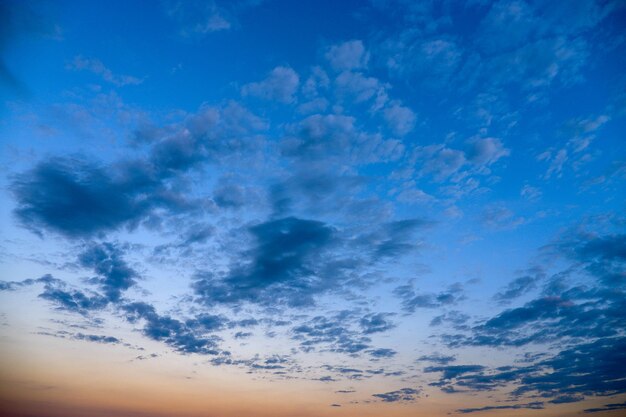 Low angle view of cloudy sky during sunset