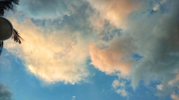 Low angle view of cloudy sky during sunset