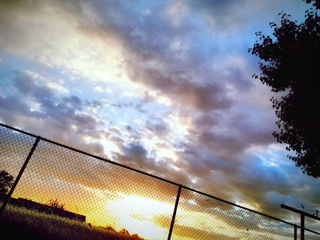 Low angle view of cloudy sky at dusk